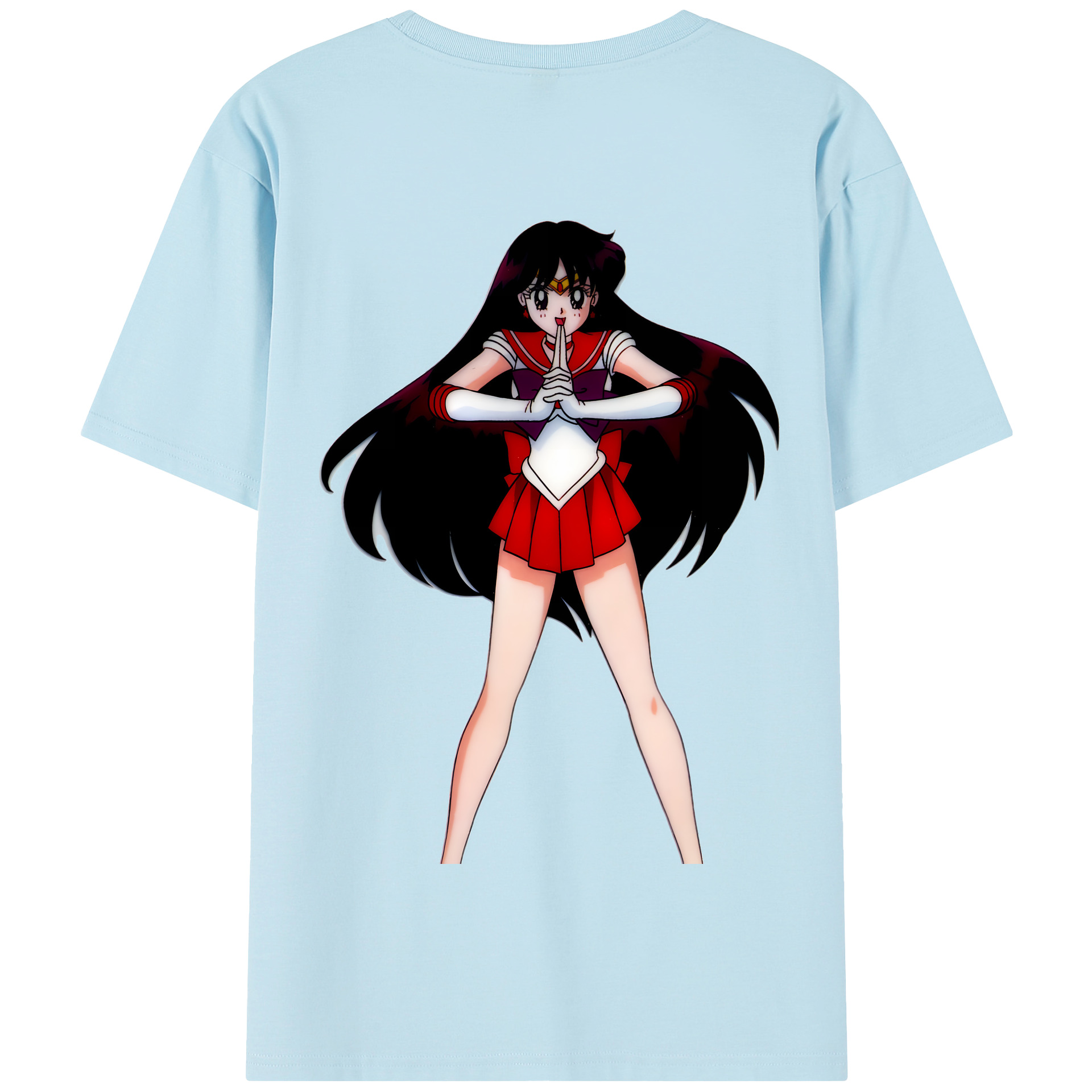 （画像用） 美少女戦士セーラームーン 火野レイ ひの レイ Sailor Moon Hino Rei （セーラーマーズ,Sailor Mars） 綿100％半袖Tシャツ（背面プリント）
